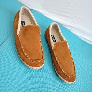 Sorel Men's Suede Faux Fur Slipper Slip On Moccasin Size 11